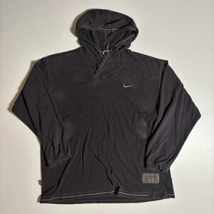 Vintage Black Nike Swoosh Hoodie - Size XL